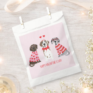Sachets En Papier Joyeux Valentines Day Chiens de Danse