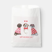 Sachets En Papier Joyeux Valentines Day Chiens de Danse (Devant)