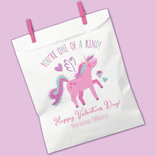 Sachets En Papier Joyeux Valentines Jour Enfants Unicorn