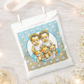Sachets En Papier Jumeaux de couleur Bébé Garçons Baby shower Traite (Coupé)