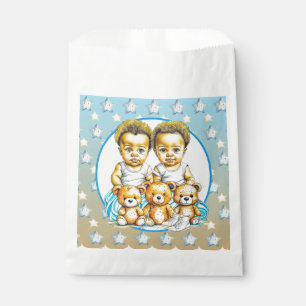 Sachets En Papier Jumeaux de couleur Bébé Garçons Baby shower Traite
