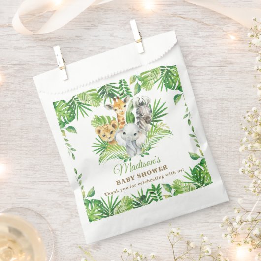 Sachets En Papier Jungle Animaux Baby shower verdoyant Anniversaire (Coupé)