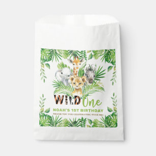 Sachets En Papier Jungle Animaux Végétation Sauvage UN 1er anniversa
