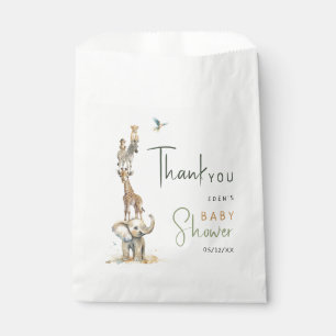 Sachets En Papier Jungle Safari Animaux Baby shower sauvage Merci
