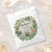 Sachets En Papier Jungle Safari Giraffe Palms Baby shower Feuille (Coupé)