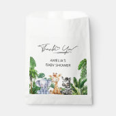 Sachets En Papier Jungle Safari Merci bébé Animaux, Tropical (Devant)