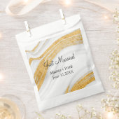 Sachets En Papier Juste marié blanc et or Agate (Coupé)