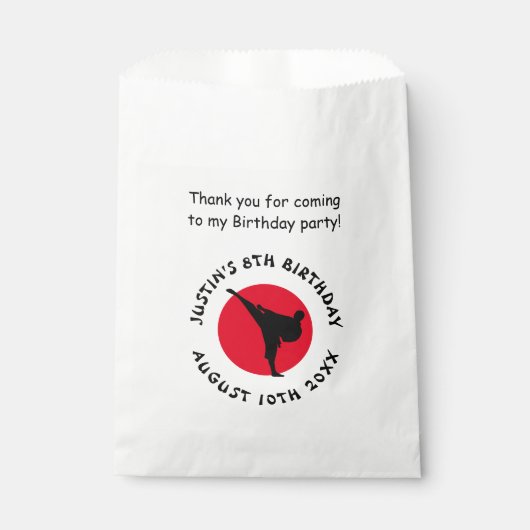 Sachets En Papier Karate martial arts thème anniversaire de enfant (Devant)