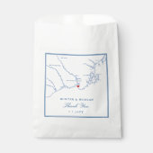 Sachets En Papier Kennebunkport Maine Map Mariage élégant (Devant)