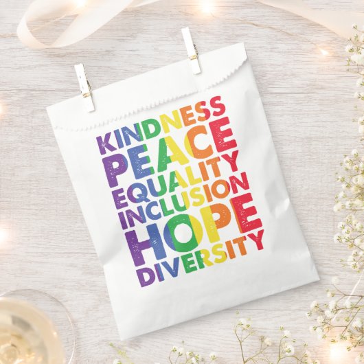 Sachets En Papier Kindness Peace Equality Love Inclusion Hope LGBT (Coupé)