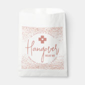 Sachets En Papier Kit d'aide de hangover Rose moderne Mariage or (Devant)