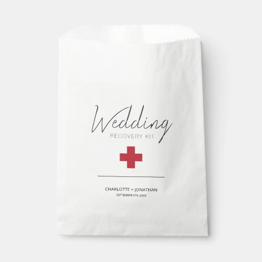 Sachets En Papier Kit de récupération Mariage simple moderne (Devant)