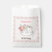 Sachets En Papier Kitten Kitty Chat Rose fille 1er anniversaire (Devant)
