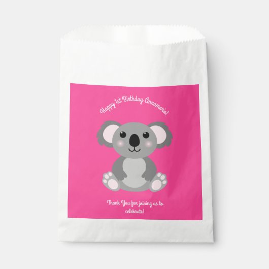 Sachets En Papier Koala Bear Cute Kid Anniversaire (Devant)