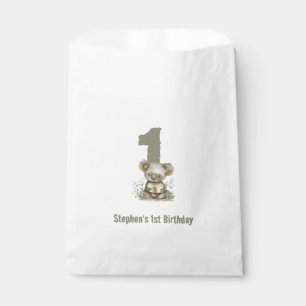 Sachets En Papier Koala Bear Sage Green 1er anniversaire fête