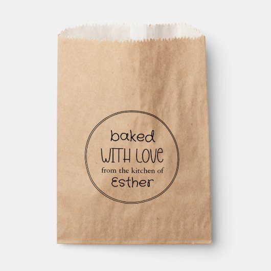 Sachets En Papier Kraft Baked with Love (Devant)