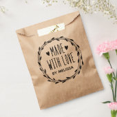 Sachets En Papier Kraft Personnalisé Fabriqué Avec Amour (Scellé)