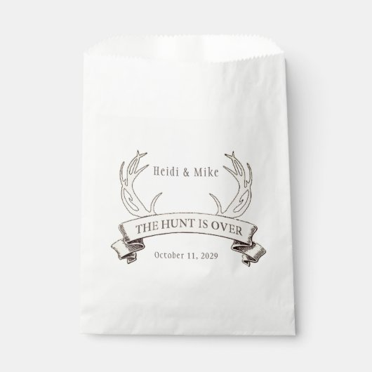 Sachets En Papier "La chasse est finie" Mariage rustique personnalis (Devant)