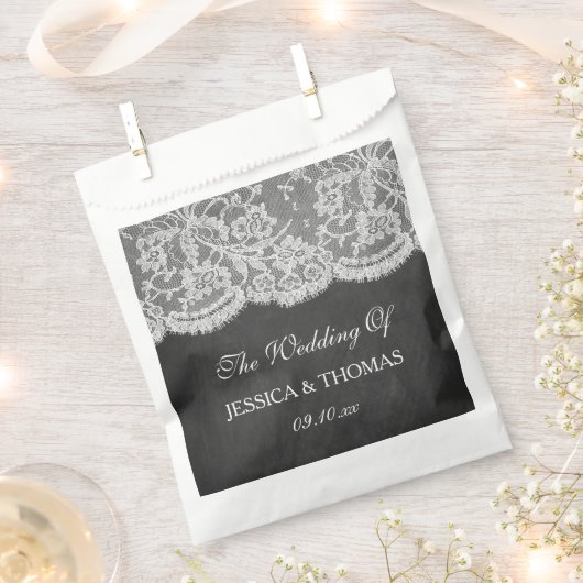 Sachets En Papier La collection de Mariages Chalkboard & Lace (Coupé)