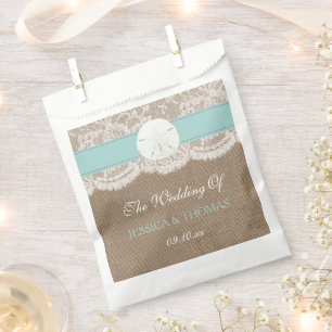 Sachets En Papier La collection de mariages de plage de sable turquo