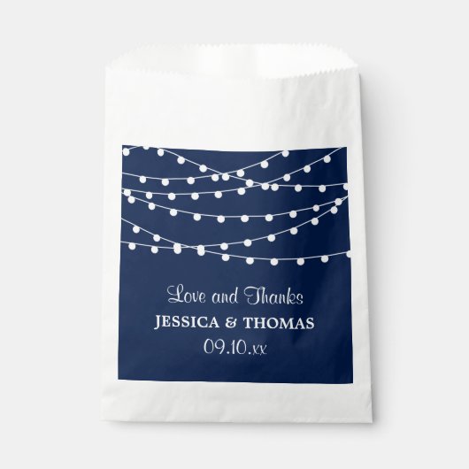 Sachets En Papier La Collection Mariage Bleu Marine Lights (Devant)