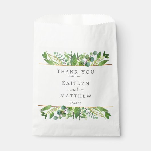 Sachets En Papier La Collection Mariage Verdure & Or (Devant)