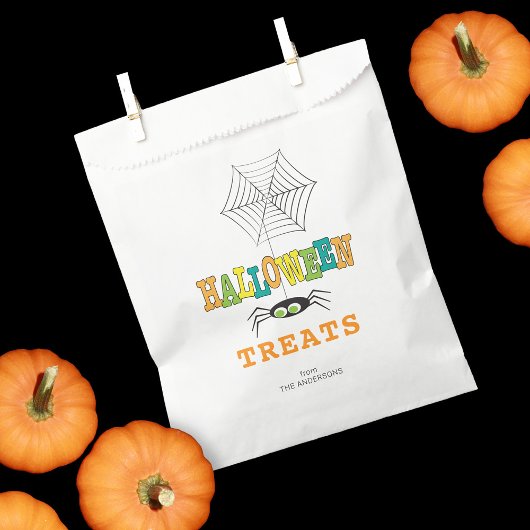 Sachets En Papier La fête d'Halloween traite l'araignée de couleurs 