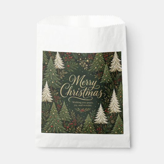 Sachets En Papier La forêt dorée de Noël (Devant)
