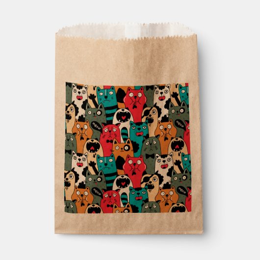 Sachets En Papier La foule de chats (Devant)