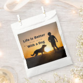 Sachets En Papier La vie est meilleure avec un chien, jeune garçon, (Coupé)