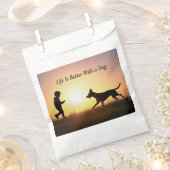 Sachets En Papier La vie est meilleure avec un chien, un garçon et l (Coupé)