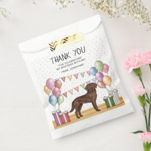 Sachets En Papier Labrador Retriever Marron Anniversaire Remerciemen