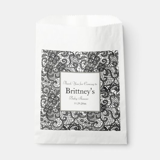 Sachets En Papier Lace Script Baby Shower (Devant)