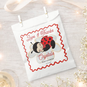 Sachets En Papier Ladybug baby shower mignon bug sommeil sur une mar