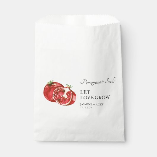 Sachets En Papier Laisser grandir l'amour | Pomegranate Seed Wedding (Devant)