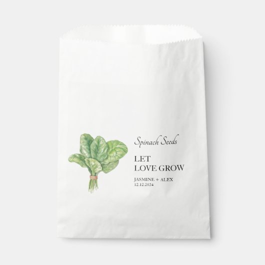 Sachets En Papier Laisser grandir l'amour | Sac Faveur Mariage Grain (Devant)