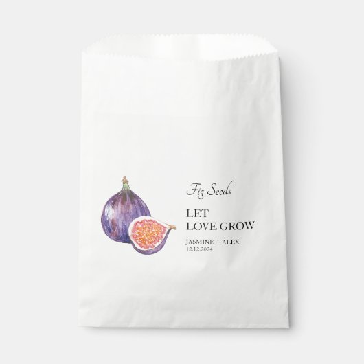 Sachets En Papier Laisser grandir l'amour | Sac Favour Mariage Grain (Devant)
