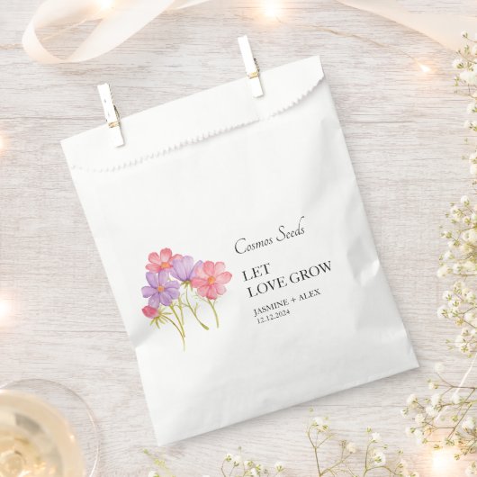 Sachets En Papier Laisser l'amour croître Cosmos Mariage semence (Coupé)