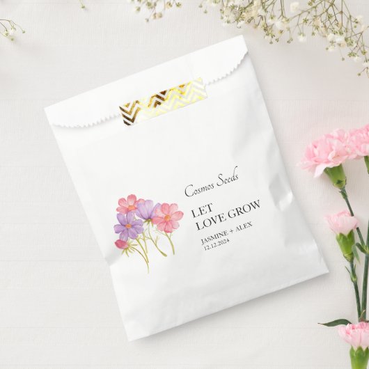 Sachets En Papier Laisser l'amour croître Cosmos Mariage semence (Scellé)