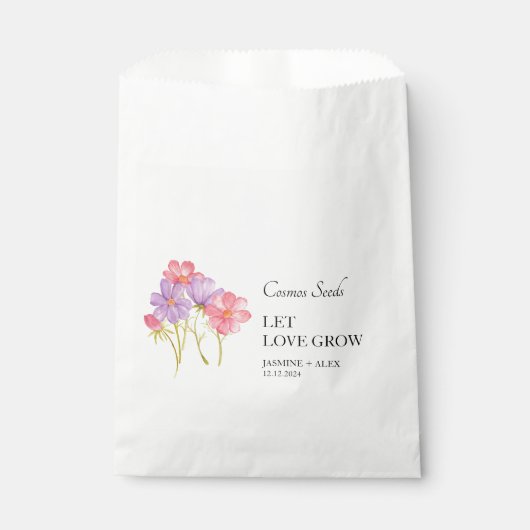 Sachets En Papier Laisser l'amour croître Cosmos Mariage semence (Devant)