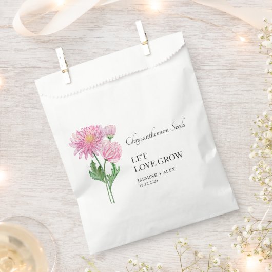 Sachets En Papier Laisser l'amour grandir Chrysanthemum Mariage de s (Coupé)