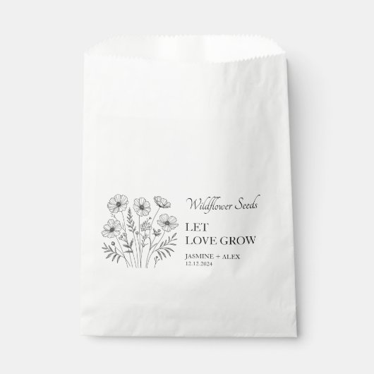 Sachets En Papier Laisser l'amour grandir Fleur sauvage semence Mari (Devant)