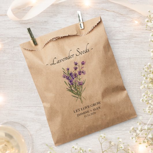 Sachets En Papier Laisser l'amour grandir l Lavender semences mariag (Coupé)