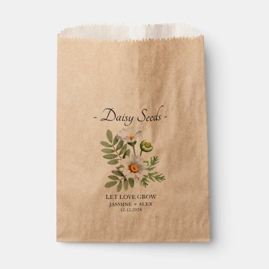 Sachets En Papier Laisser l'amour grandir l marguerite semences mari (Devant)