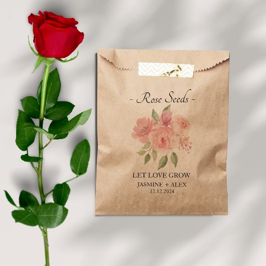 Sachets En Papier Laisser l'amour grandir l Rose semences mariage Fa