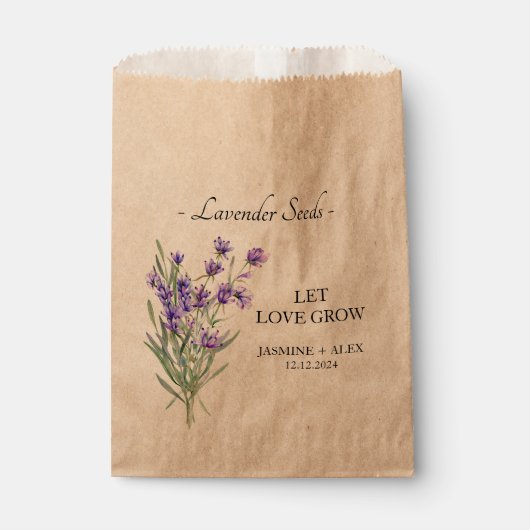 Sachets En Papier Laisser l'amour grandir Lavender semence Mariage p (Devant)