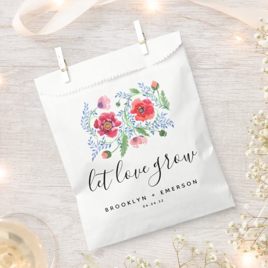 Sachets En Papier Laisser l'amour grandir Mariage semence paquet (Coupé)