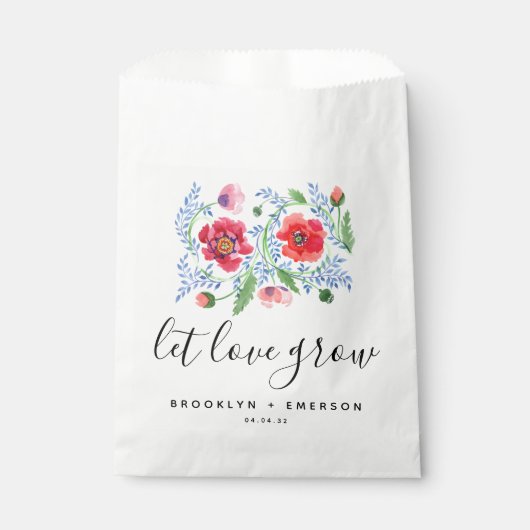 Sachets En Papier Laisser l'amour grandir Mariage semence paquet (Devant)