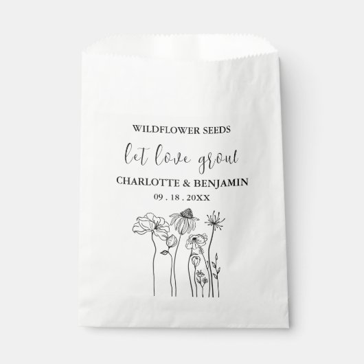 Sachets En Papier Laisser l'amour grandir Rustique Fleur sauvage Mar (Devant)