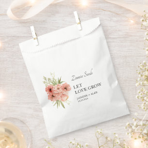 Sachets En Papier Laisser l'amour grandir Zinnia Mariage de semences